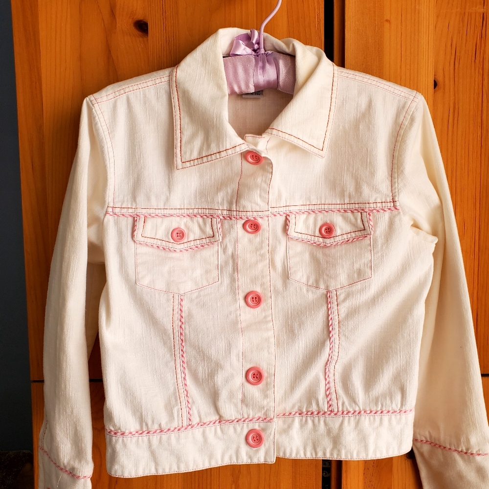 Mac & Jac Off White Denim Style Jacket size 6